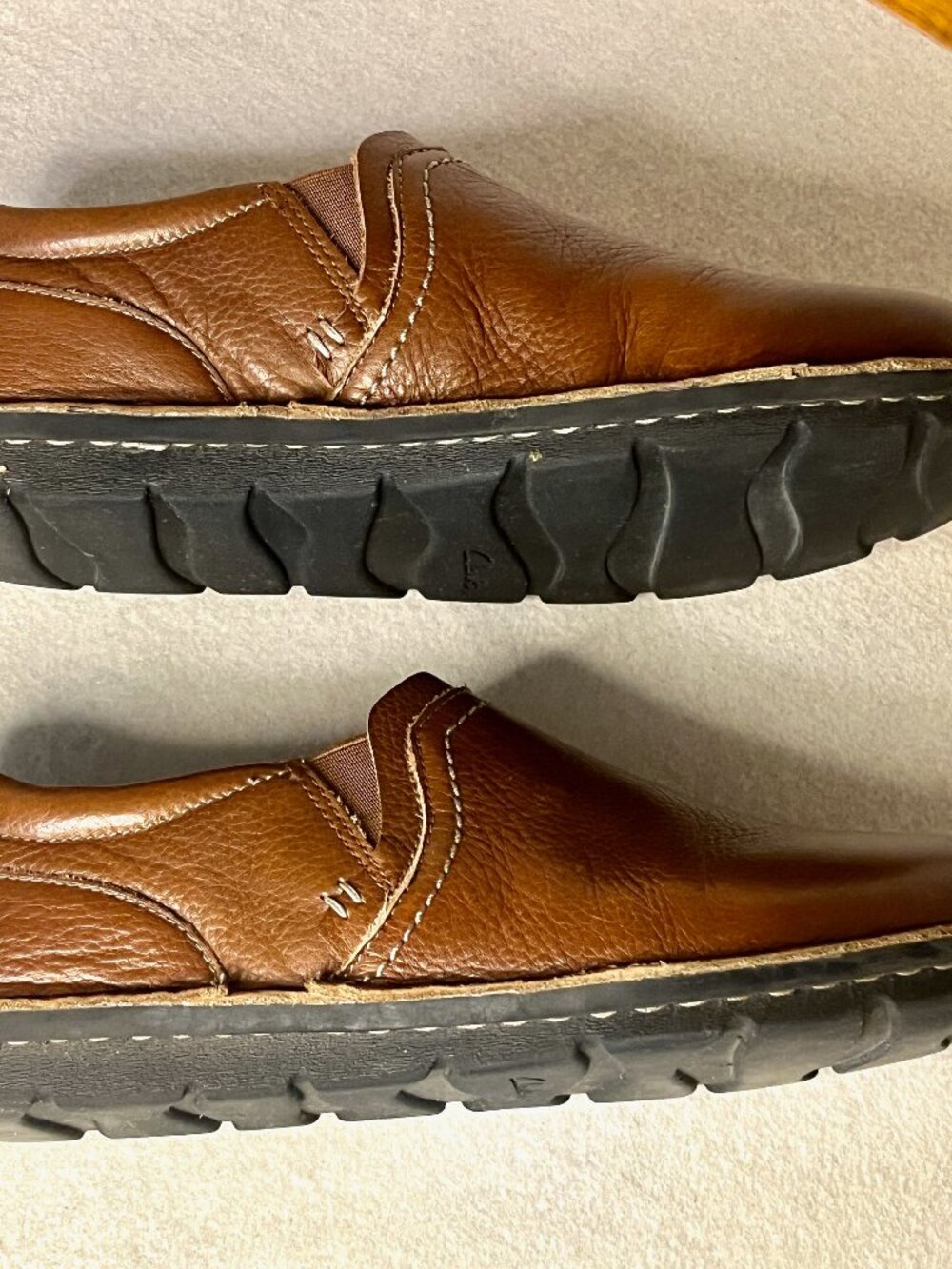 Clarks Cora Brown Leather Loafers * Size 8-1/2W * Flats * Excel Used Cond. - Picture 5 of 8